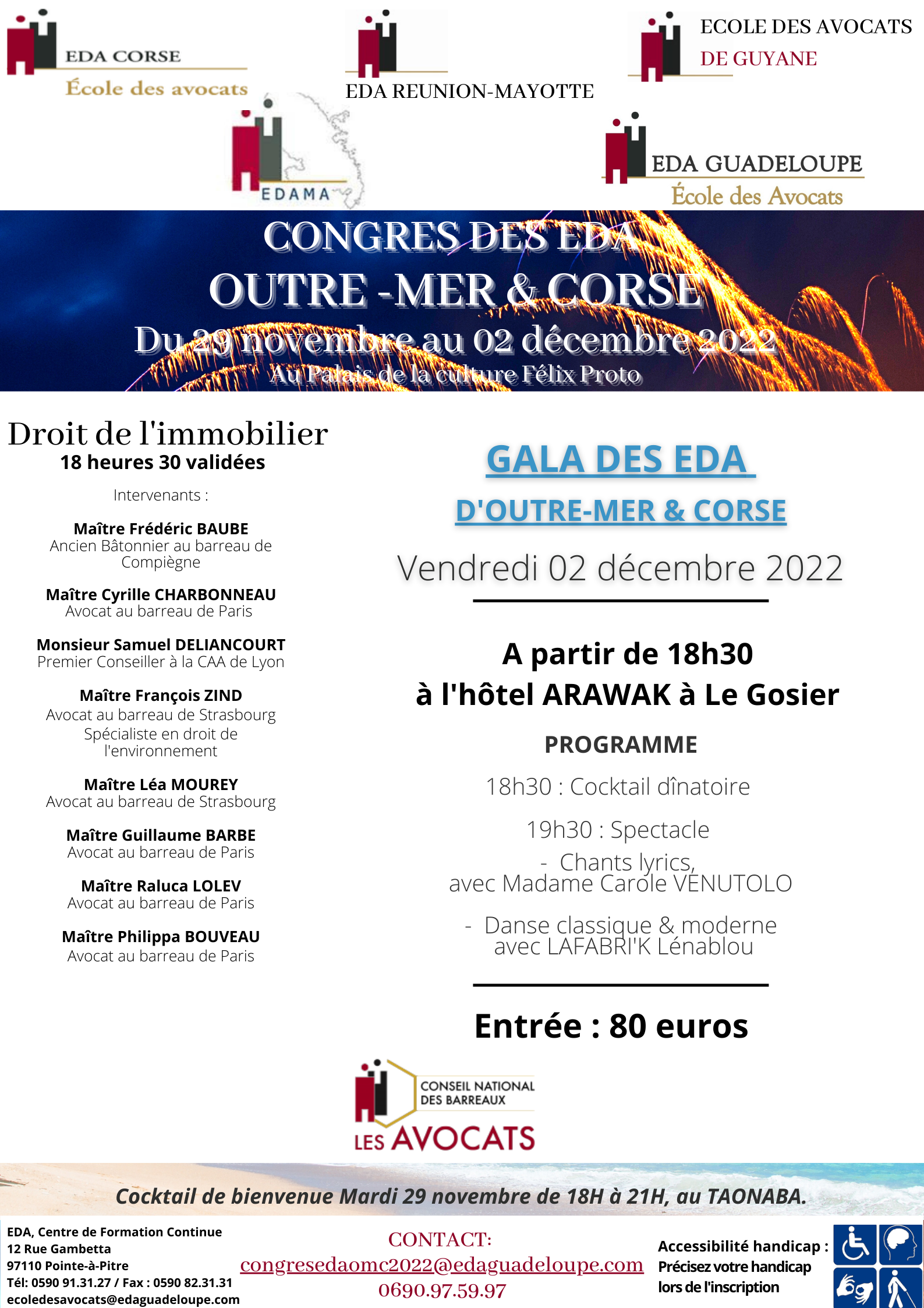 CONGRES DES EDA D'OUTRE-MER & CORSE du 29/11/2022 au 02/12/2022