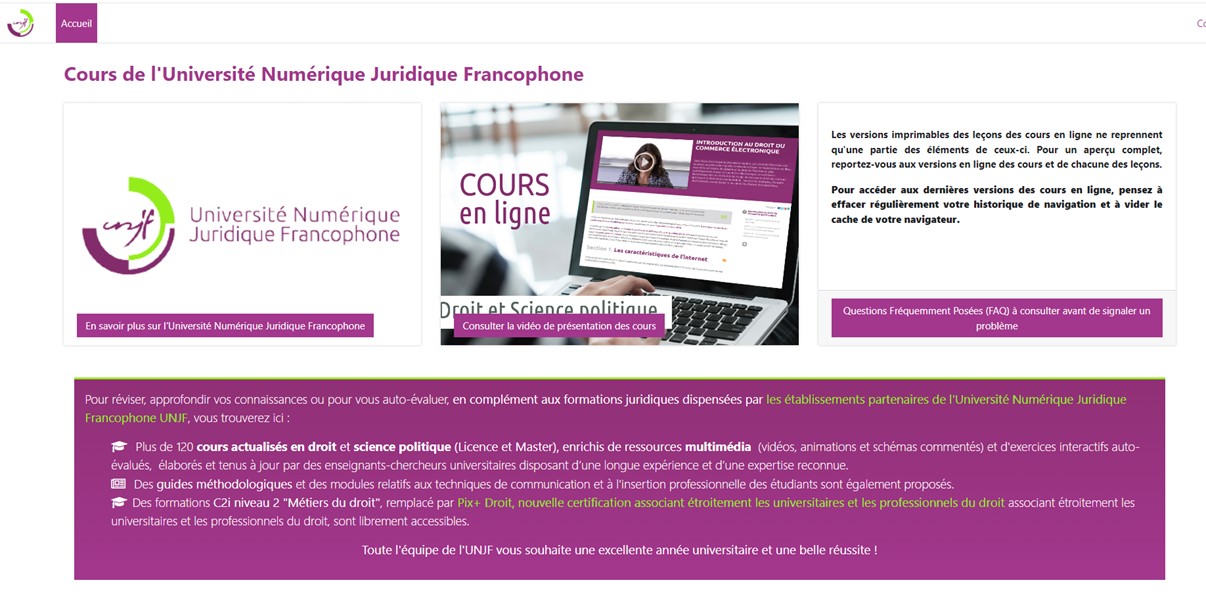 Mise  à disposition de la plateforme  UNJF