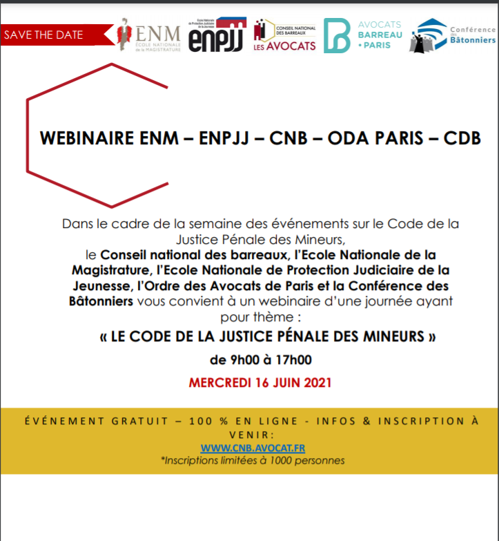 Webinaire « Entre ruptures et continuités, les enjeux du CJPM » du 16 juin 2021